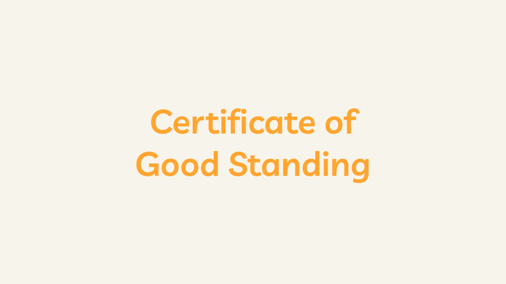 Certificate of Good Standing