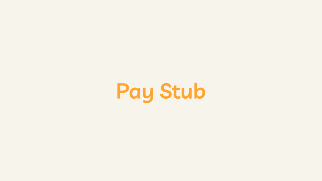 Pay Stub