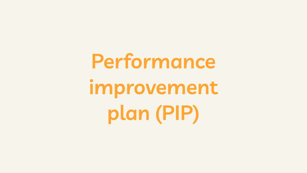 Performance improvement plan (PIP)