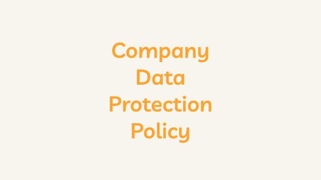 Company Data Protection Policy Template